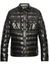 Moncler Blue Down Jacket With Front Press-stud Fastening