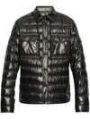 Moncler Blue Down Jacket With Front Press-stud Fastening In Black