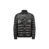 Moncler Blue Down Jacket With Front Press-stud Fastening In Black