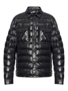 Moncler Blue Down Jacket With Front Press-stud Fastening In Blue