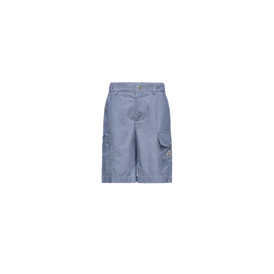 Moncler Kids' Bermuda En Chambray, Garçons, Bleu, Taille: 8a In Blue
