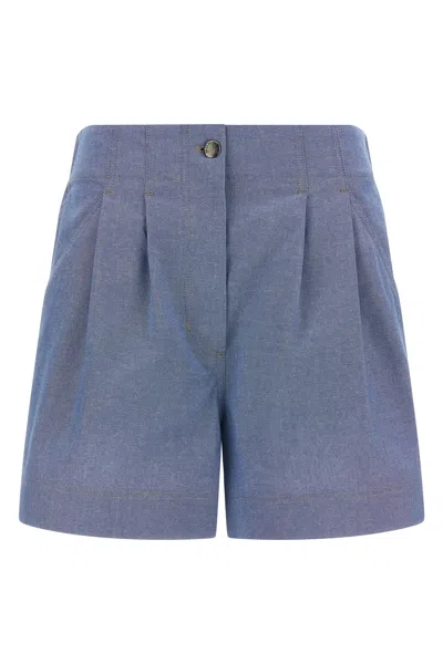 MONCLER CHAMBRAY COTTON SHORTS