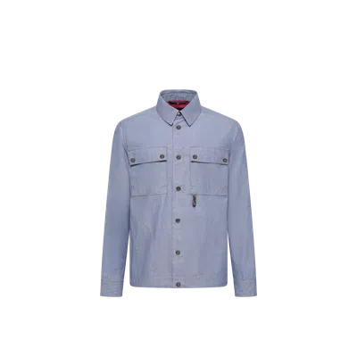 MONCLER MONCLER CHEMISE EN CHAMBRAY À MANCHES LONGUES, HOMME, BLEU, TAILLE: XL