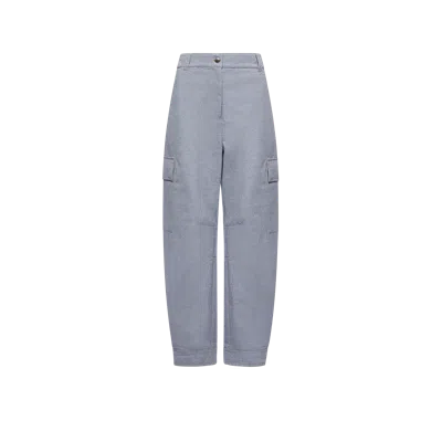 Moncler Pantalon En Chambray, Femme, Bleu, Taille: S In Blue
