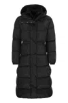 Moncler Chamer Hooded Down Coat In Black