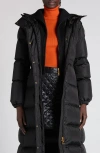Moncler Chamer Long Coat In Black