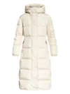 Moncler Chamer Wool-trimmed Hooded Long Down Jacket In Neutral