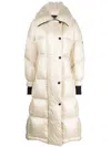 Moncler Chamoille Padded Parka Coat In Neutrals