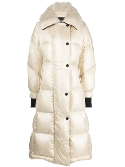 Moncler Chamoille Padded Parka Coat In Neutrals