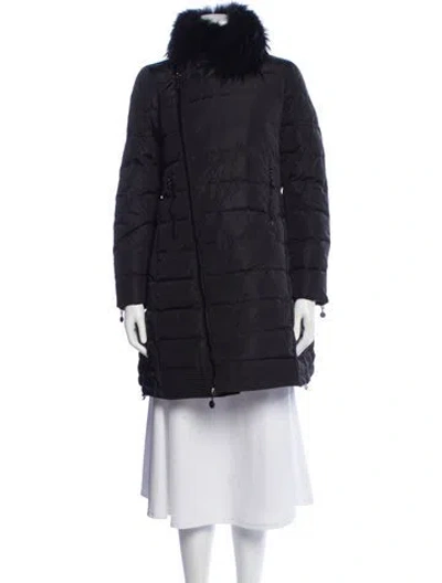 Pre-owned Moncler Champs Nylon Down Coat In Black