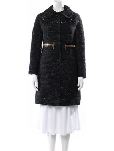 Pre-owned Moncler Chantal Virgin Wool Trench Coat In Gray