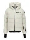 Moncler 'swiss' Quilted Down Jacket With Hood And Ribbed Cuffs In White