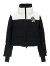 Moncler Black Stretch Nylon Stennes Down Jacket In White