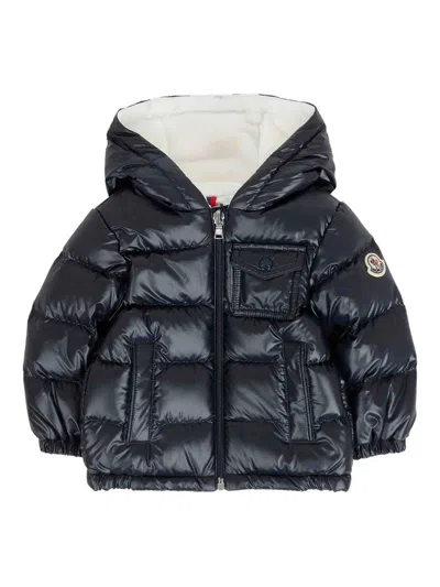Moncler Mesles Hooded Down Puffer Jacket For Kids In Blue