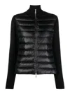 Moncler Black Padded Zip-up Cardigan In Black