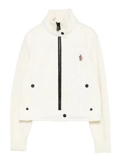 Moncler Cardigan Tricot In White
