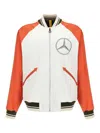 Moncler X Mercedes-benz By Nigo Satet Reversible Satin Bomber In White