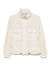 Moncler Casual Jacket With Concealed Hood And Drawstring Hem In Beige