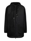 Moncler Mesh-panels Hooded Jacket In Negro