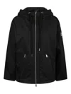 Moncler Logo Patch Windbreaker Jacket In Black