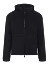 Moncler Black Zip Up Polyester Jacket In Black