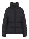 Moncler Puffer Jacket With High Collar And Cuffs In Blue