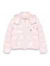 Moncler Andro Hooded Down Short Jacket In Light Pink