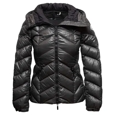 Pre-owned Moncler Charcoal  Hooded Down Puffer Jacket Designer Size 0 In Black