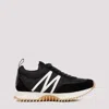 MONCLER CHARCOAL PACEY SUEDE LEATHER SNEAKERS