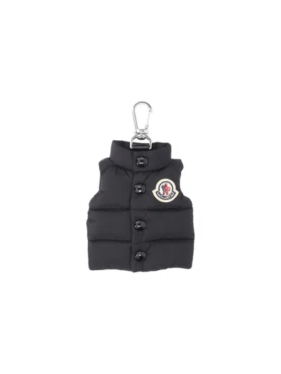 Moncler Charm Keychain In Black