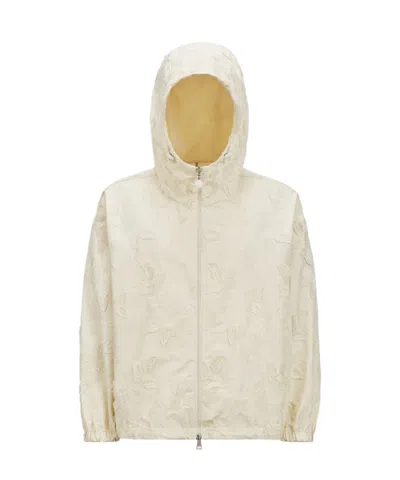 Moncler Charmeil Hooded Jacket In Ivory White
