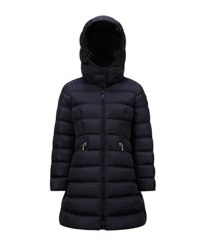 Moncler Charpal Hooded Down Jacket In Blue