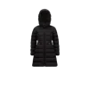 Moncler Long Logo Down Jacket In Black