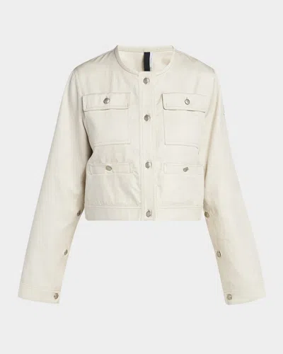 Moncler Chatel Button-sleeve Jacket In Ivory