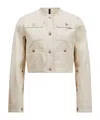 Moncler Chatel Cotton And Linen Jacket In White Ivory