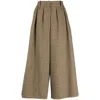 Moncler Check Cropped Trousers In Beige