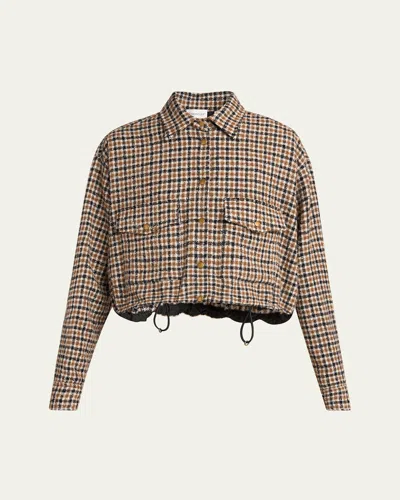 MONCLER CHECK DRAWSTRING SHIRT JACKET