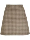 Moncler Houndstooth Plaid Mini Skirt In F22 - Multi