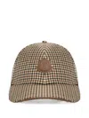 Moncler Check Wool Baseball Cap In Brown