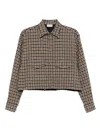 Moncler Check Wool Blend Long-sleeved Shirt Clothing In Brown