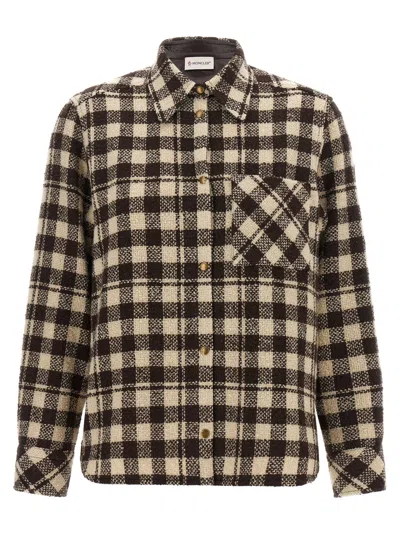 Moncler Check Wool Blend Shirt In Multi