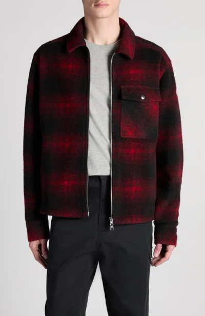 Moncler Plaid Long Sleeve Shirt Jacket Buttoned Cuffs In Multi