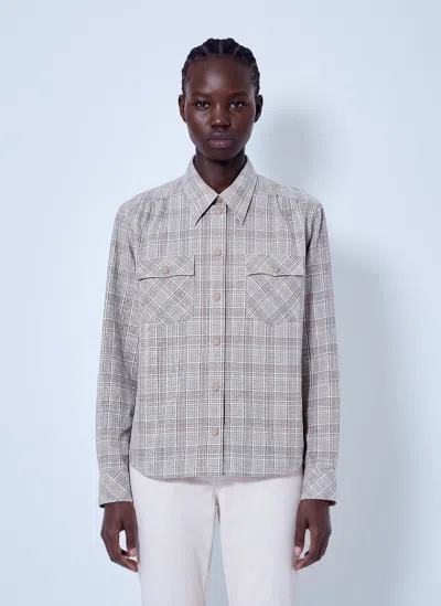 Moncler Checked Button-up Shirt In Gray