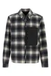Moncler Check-pattern Padded Coat In Black