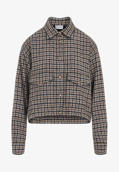 MONCLER CHECKED CROPPED OVERSHIRT