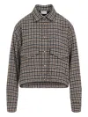 Moncler Checkered Long Sleeve Shirt Front Pockets In Gray