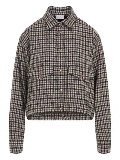 MONCLER CHECKED-PATTERN BUTTONED SHIRT