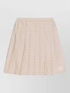 Moncler Checked Pleated Mid Rise Cotton Polyester Skirt In Pattern