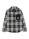 Moncler Black Shirt For Boy With Logo In Black
