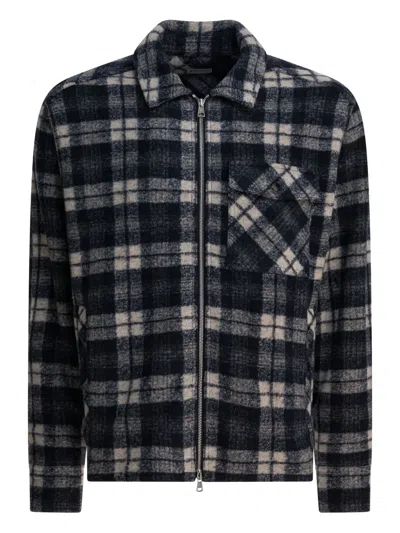 Moncler Checked Shirt Jacket In Black